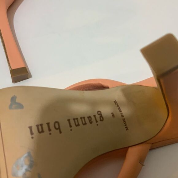 Gianni Bini Bement Leather Tubular Thong Dress Sandals corral - Picture 6 of 10